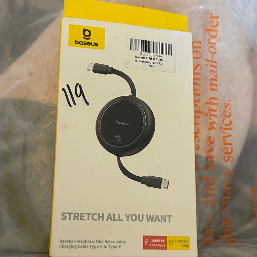 Baseus Black Retractable Charging Cable